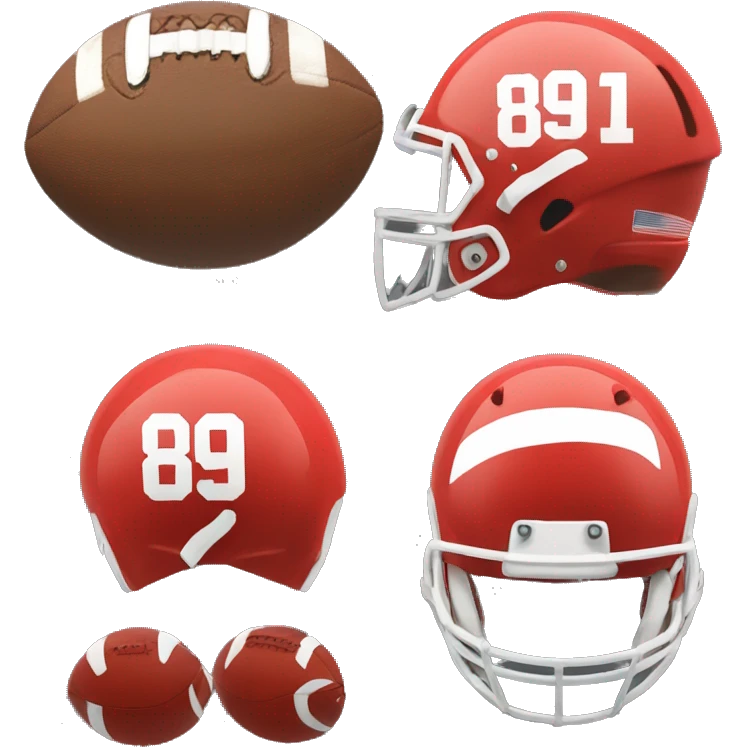 Red 87 in football font. and 89 in the 1989 font by Taylor Swift emoji