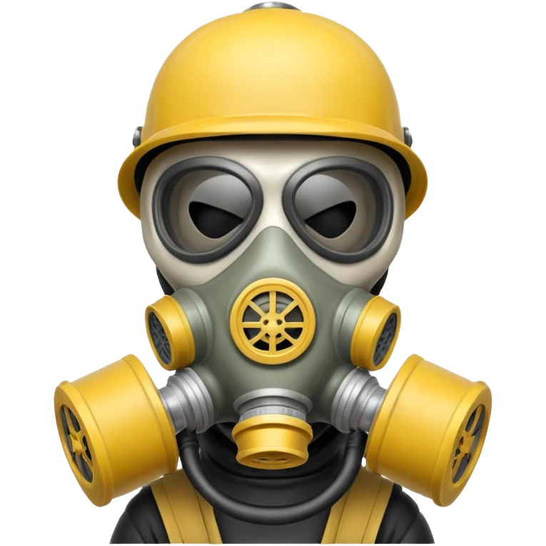 Skeleton wearing a gas mask emoji