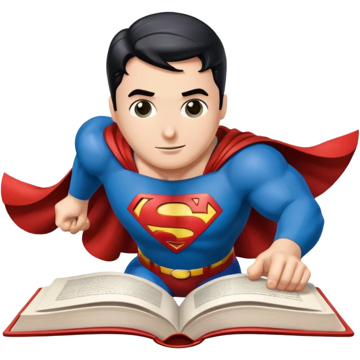A book with Superman comics emoji
