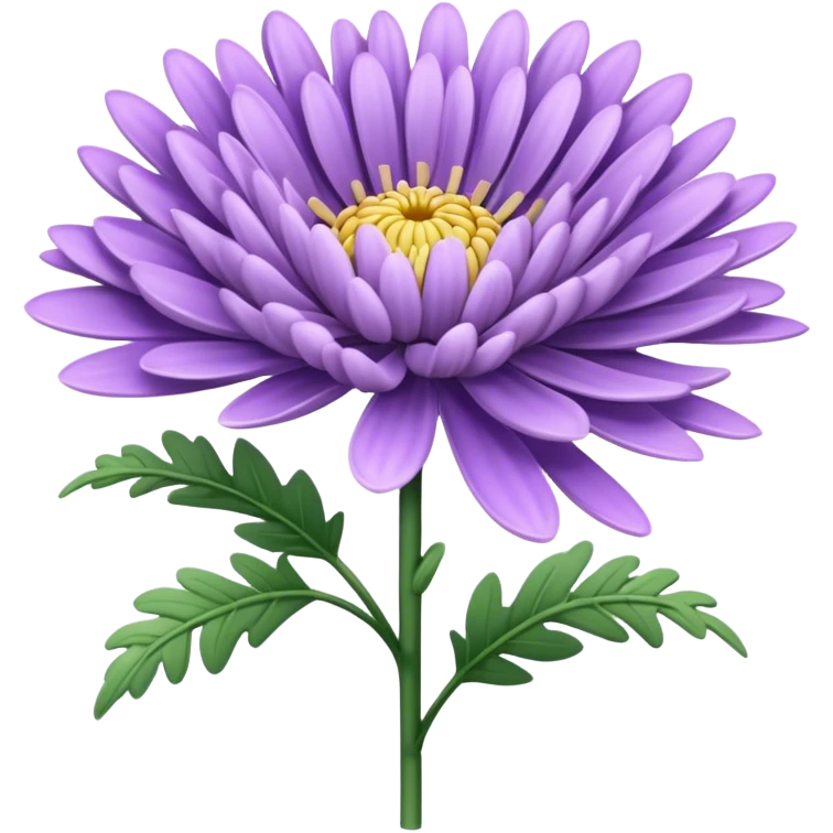 single Lavender Chrysanthemum, straight stem emoji