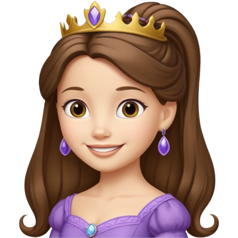 princess sofia the first with long hair with high ponytail emoji