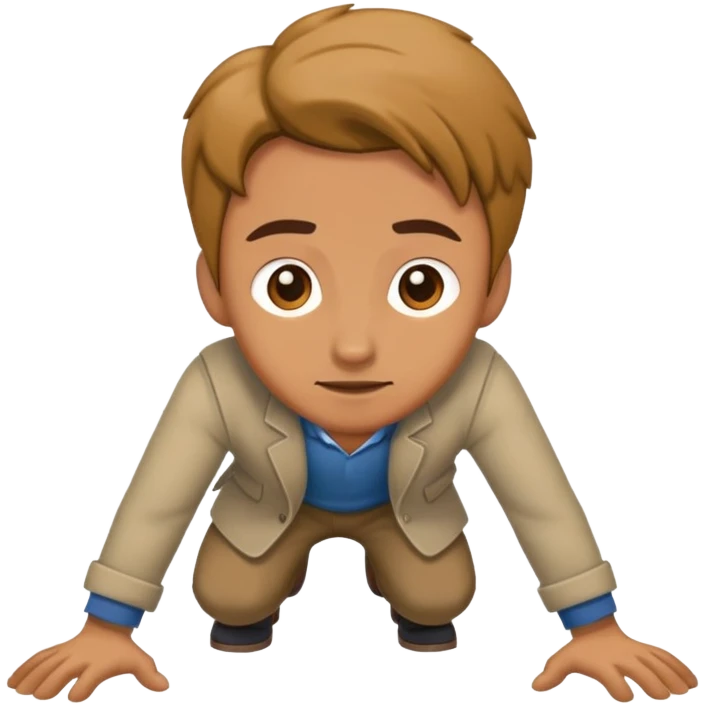 fully clothed man crawling on the ground emoji