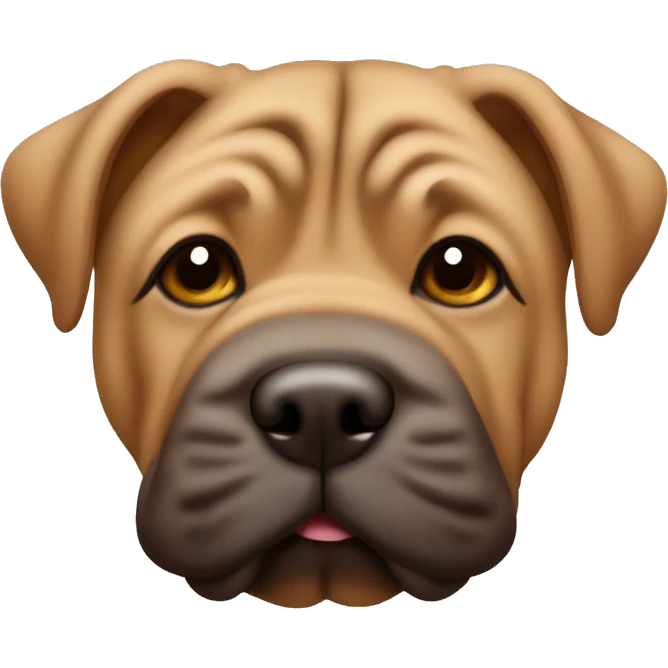Brown shar pei face with big cheeks emoji
