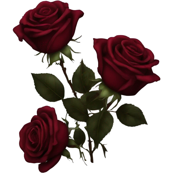 Bouquet of dark red roses gothic emoji