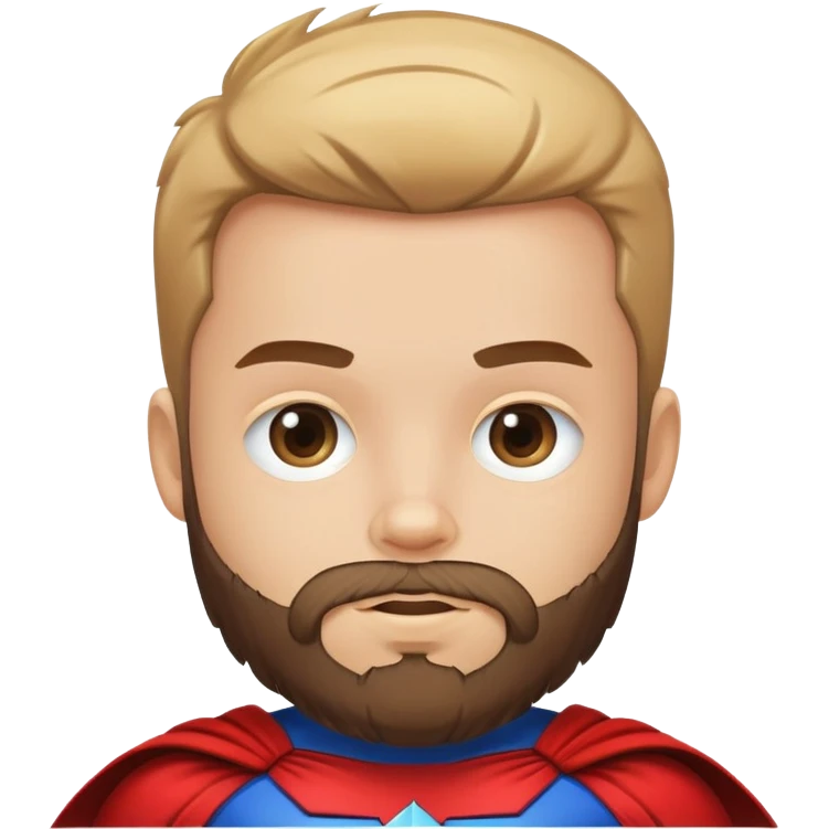 kid with beard wearing homemade superhero costume emoji