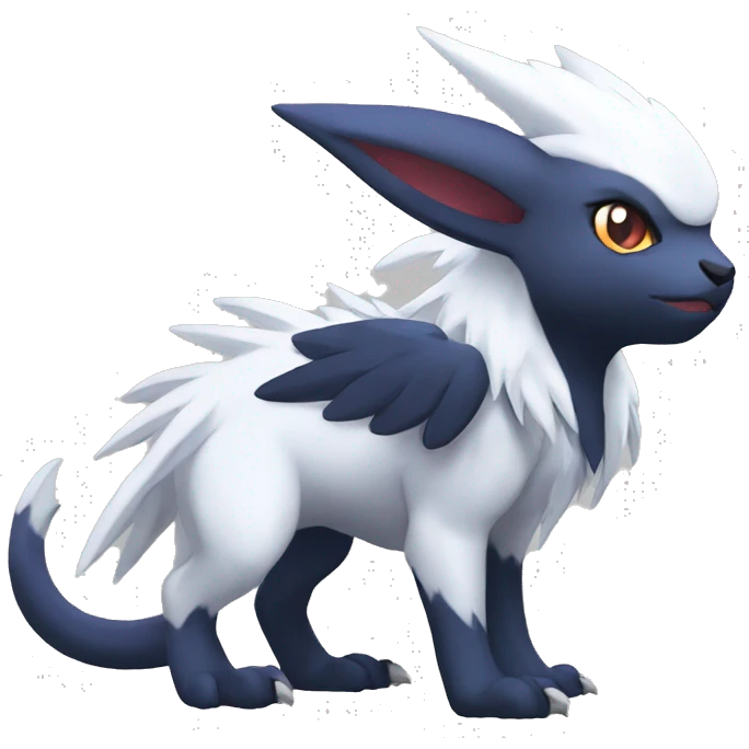 Edgy Cool Kawaii Baby Nargacuga-Absol-Pokémon Full Body Detailed High Quality emoji
