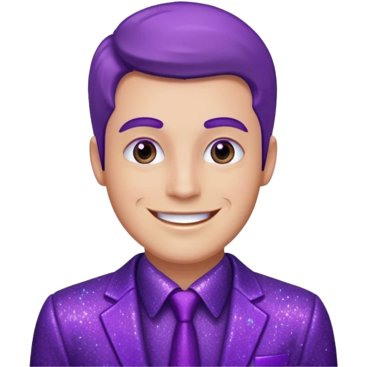 man office supervisor wearing glitter purple glittery clothes emoji