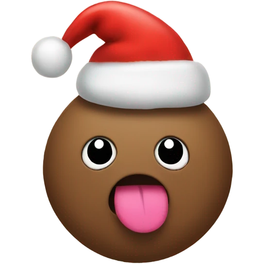 poo emoji with heart eyes and christmas hat emoji