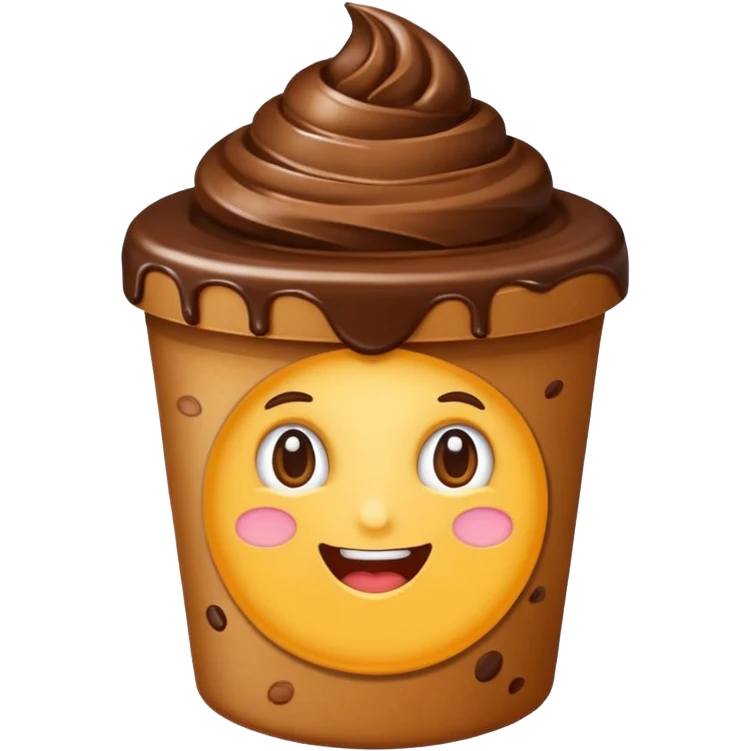 pudim com expressão engraçada emoji