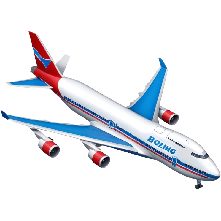 Boeing 747 - Boeing (Model Year: 2020) (Iconic colour: White with red and blue) emoji
