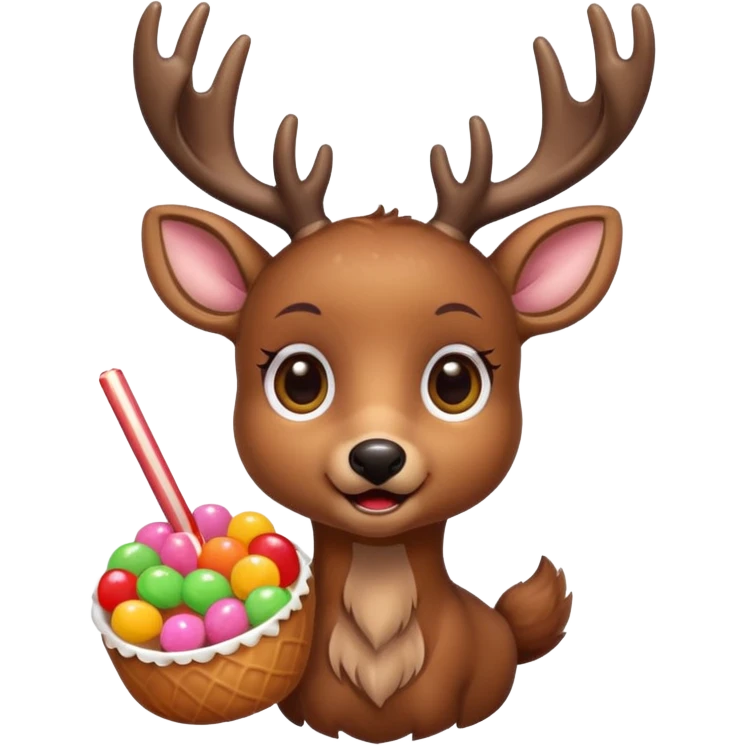 Deer eating candy emoji