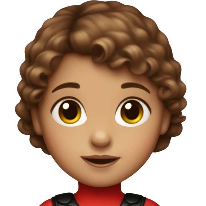 brown hair girl baby in a ladybug costume emoji