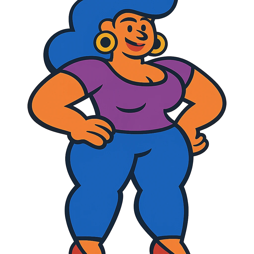 woman with exaggerated proportions emoji
