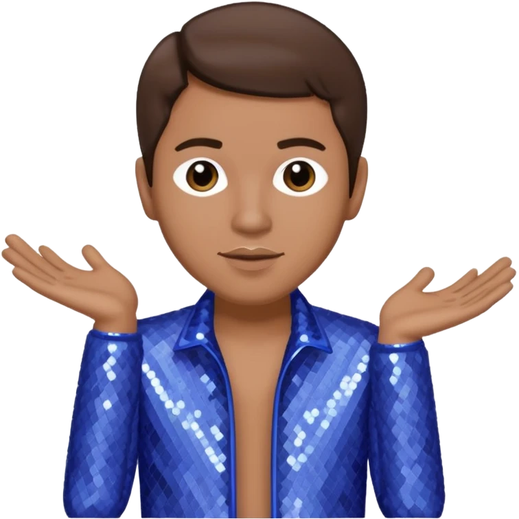 Mark Calderon, R&B Singer (b. 1969) from Color Me Badd with medium brown hair, periwinkle sequin outfit emoji
