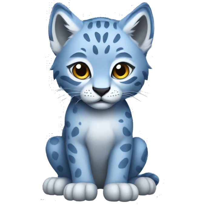 A blue lynx cub full body emoji
