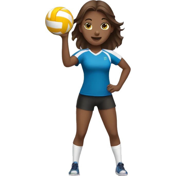 brown haired tall girl hitting a volleyball  emoji