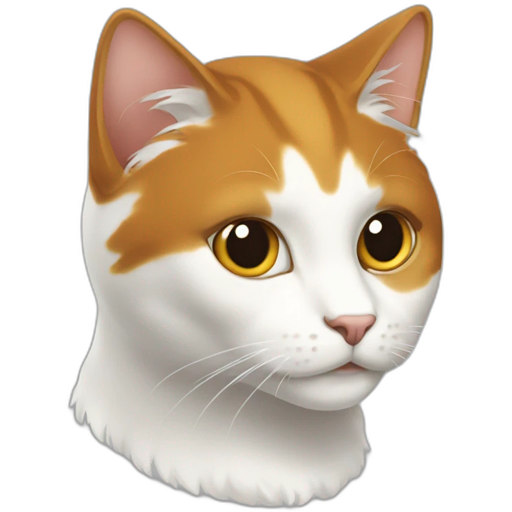Chat roux et blanc emoji