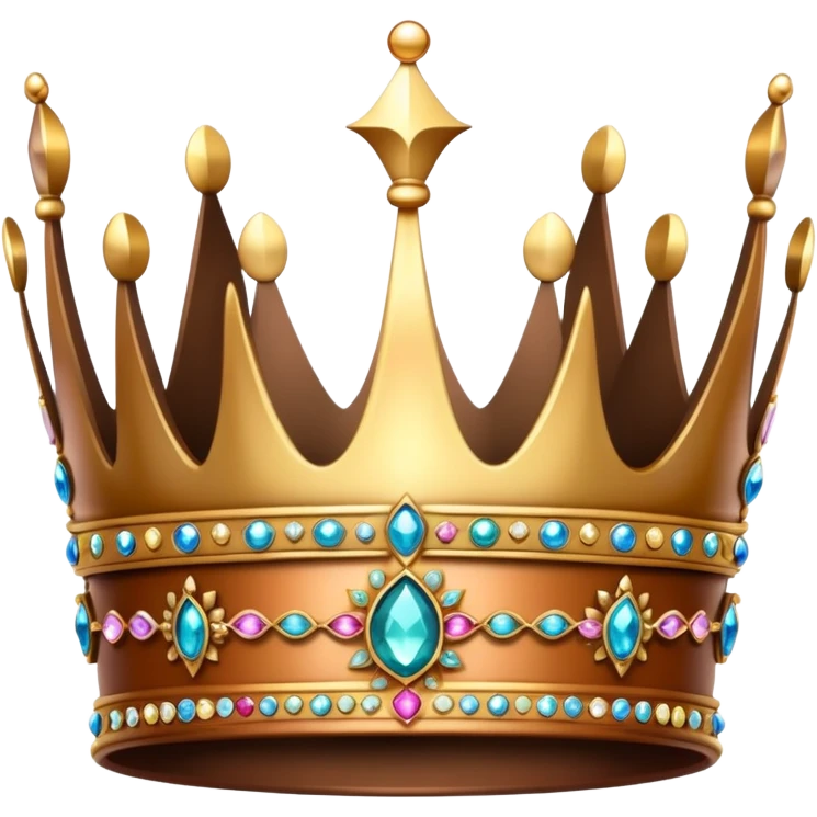 Simple brown crown with jewels emoji