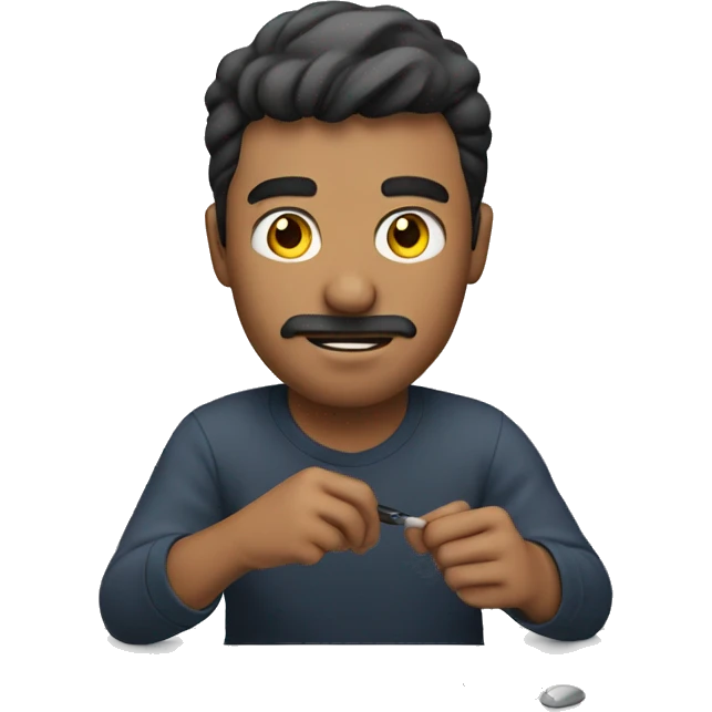 Man editing video emoji