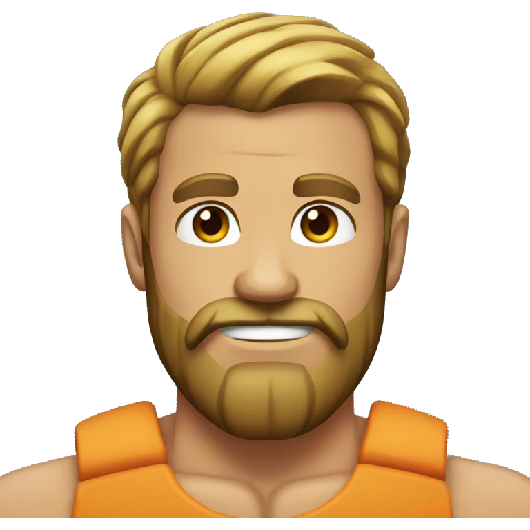 strong showing muscles beard emoji