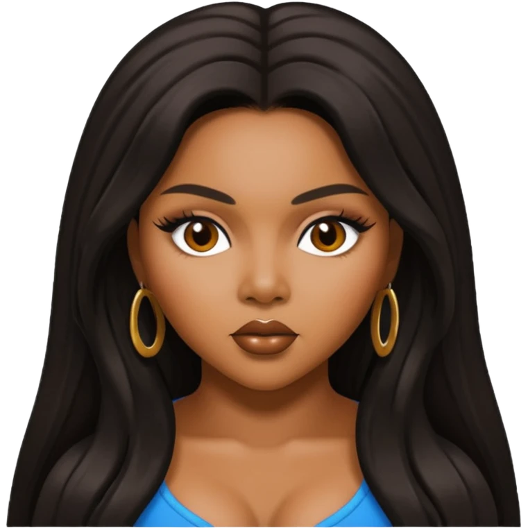 Lil Kim with black long hair emoji
