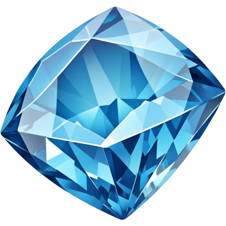 blue diamond gem broken cleanly in half with crystal fracture pattern emoji