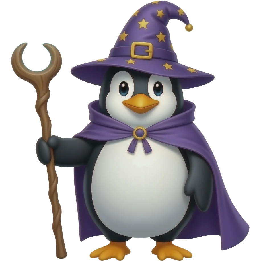 Penguin Wizard emoji