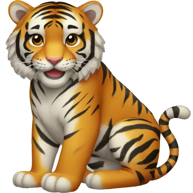 A tiger with a flor  emoji
