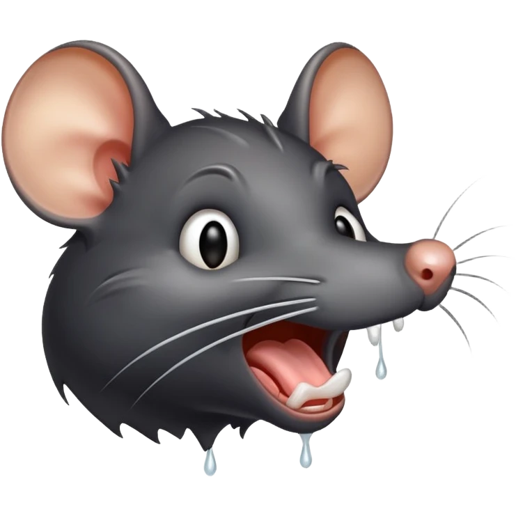 Black rat Feeling hot emoji