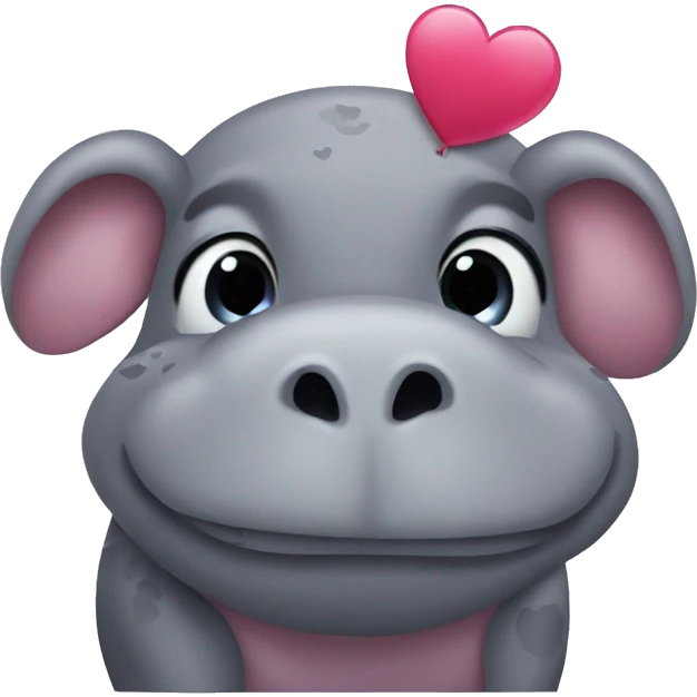 hippopotamus in love emoji