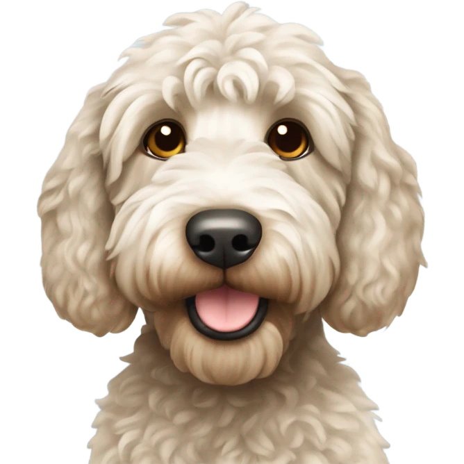 Labradoodle wearing white jersey emoji
