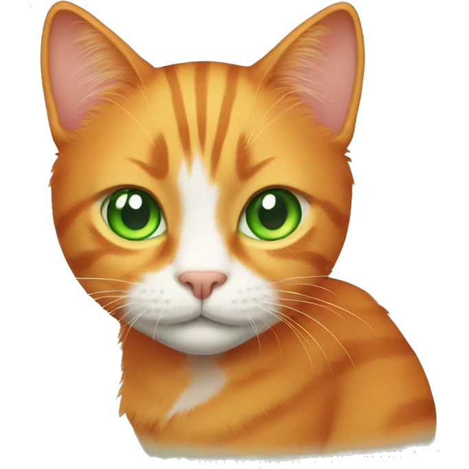 orange cat with green eyes  emoji