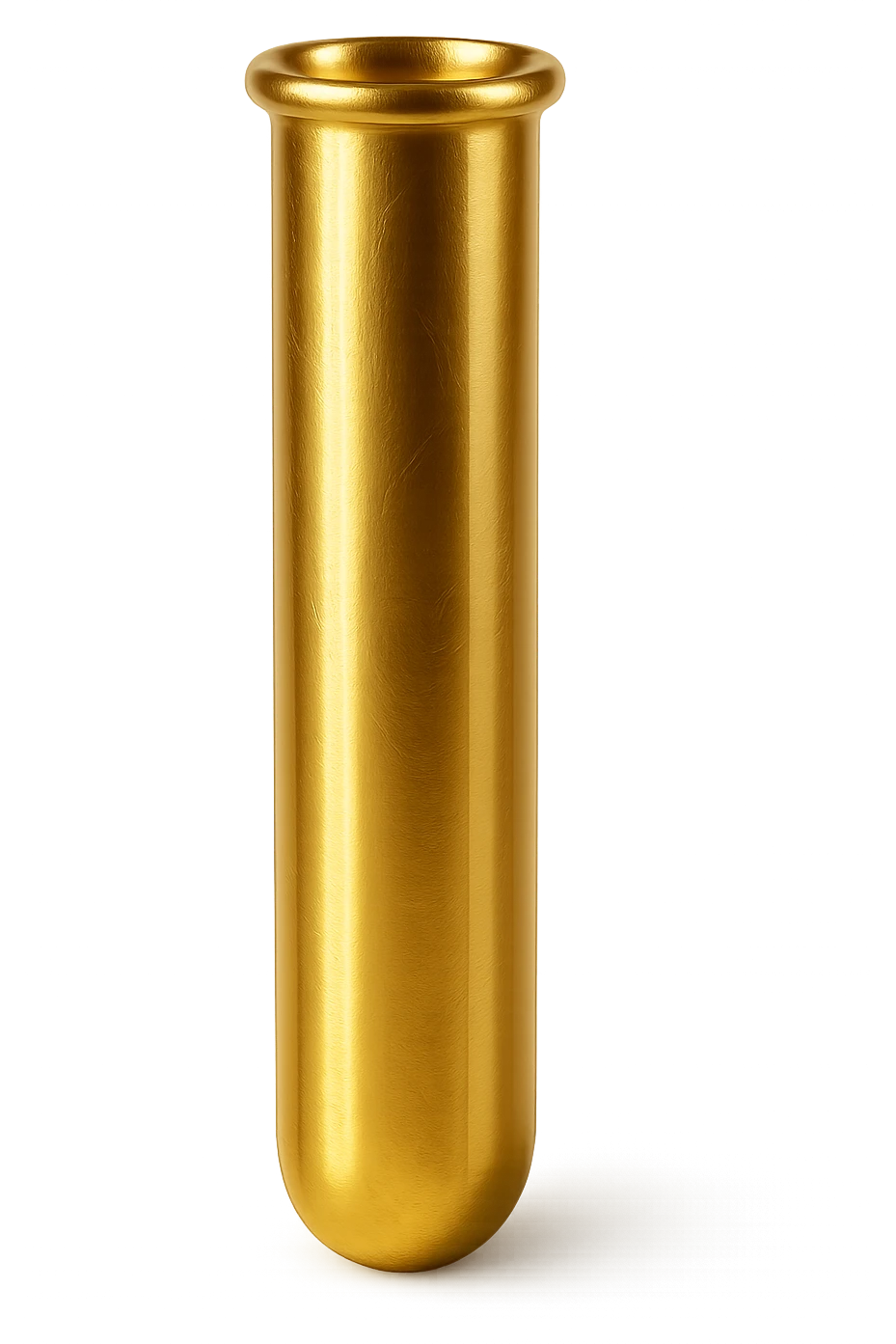 golden test tube, shiny and metallic, isolated, icon-like, no text emoji
