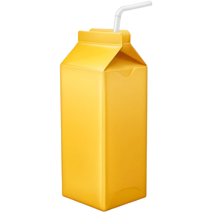 plain yellow milk box, vibrant, no label, no straw, simple, clear emoji