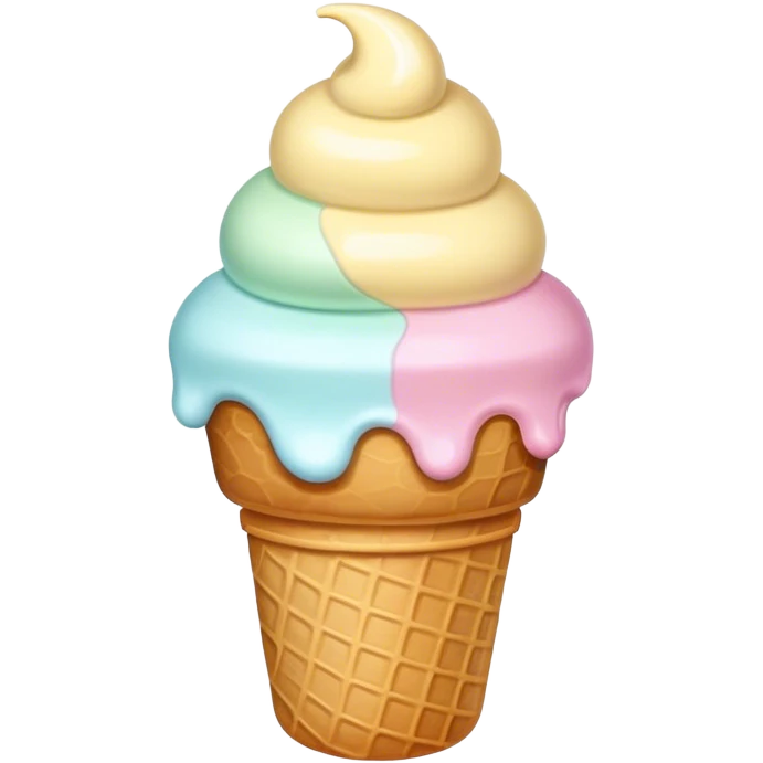 Melted pastel ice cream emoji