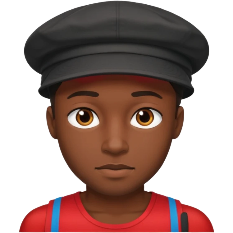 black guy with cap and red tank top emoji