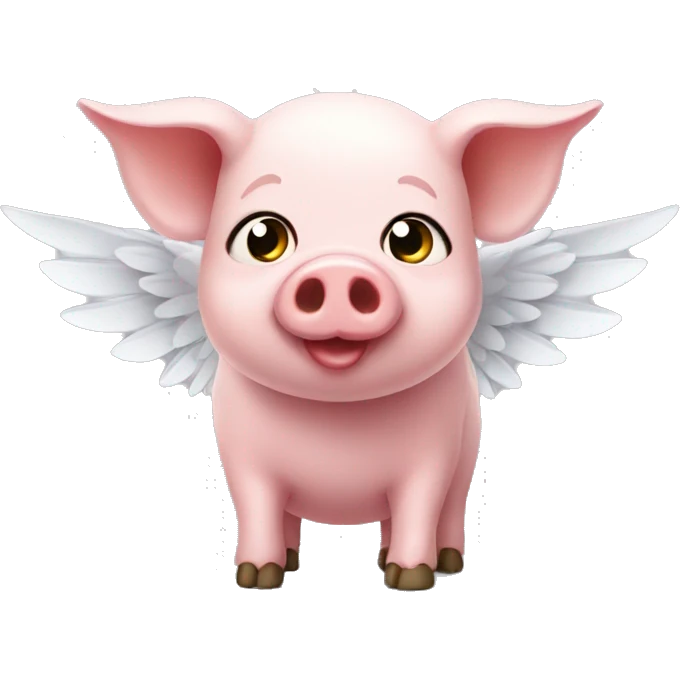 very cute pig with wings emoji