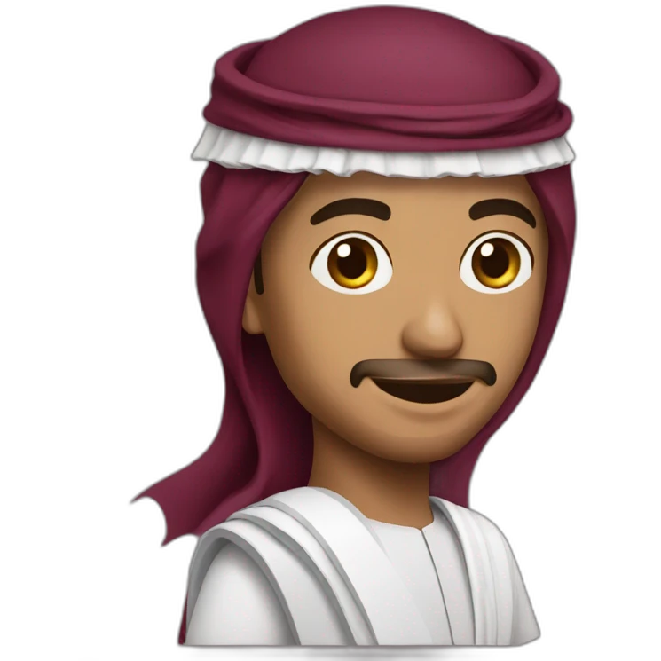 Arabic men holding Qatar flag emoji