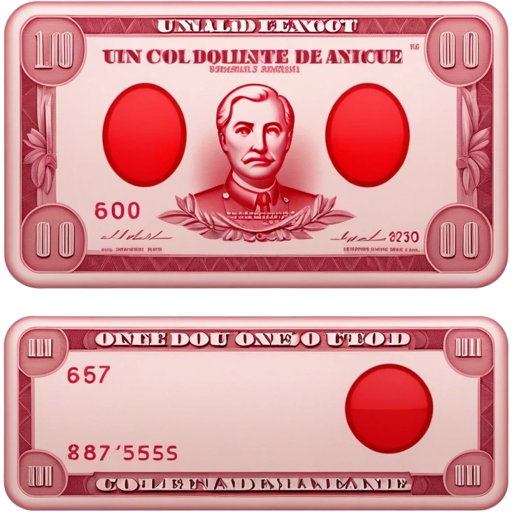 Un billet de banque qui court utilise la couleur rouge emoji