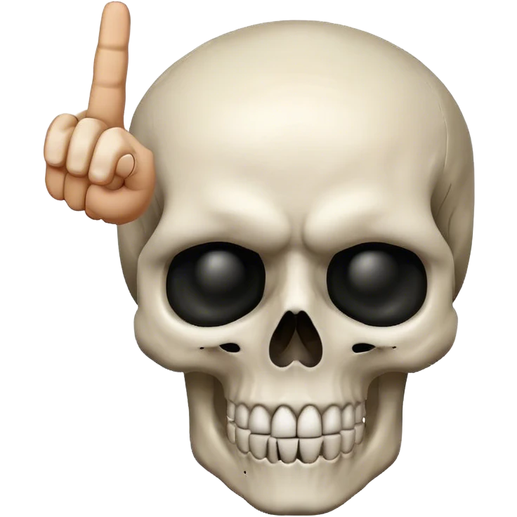 Skull with middle finger emoji