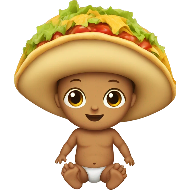 Baby with a giant taco emoji