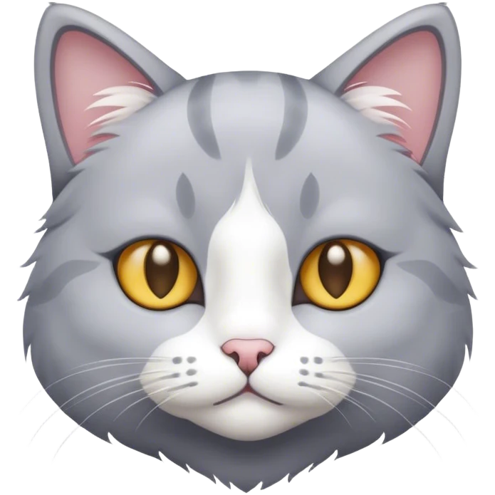 Grey and white cat emoji