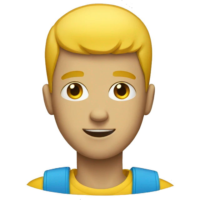 Yellow man with bowlcut and braces emoji