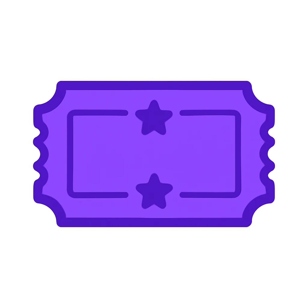 Change the ticket color to purple in a simple emoji style, no text. emoji
