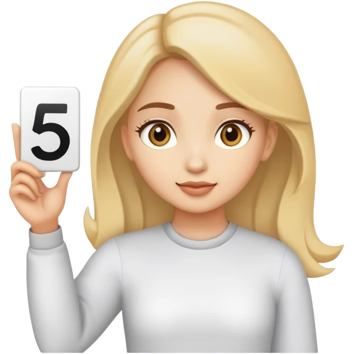 Girl holding up numbers 540 emoji