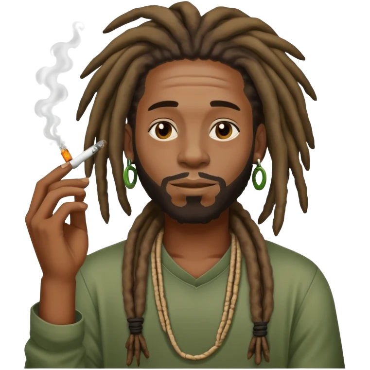 black guy with dreads smoking weed emoji