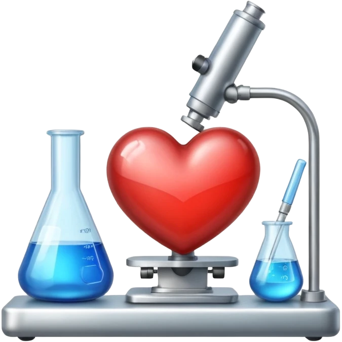 Heart emoji with things of laboratory  emoji