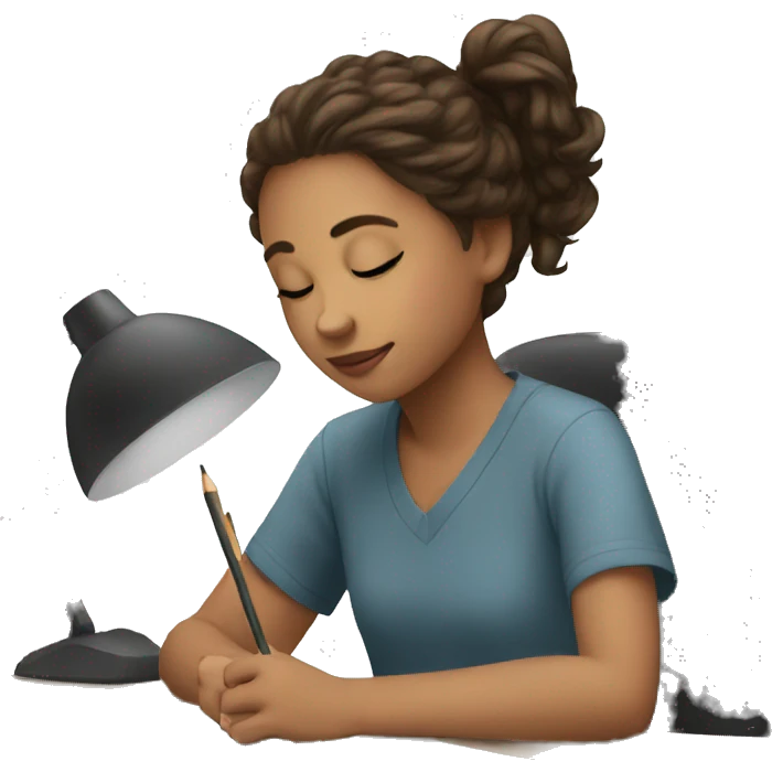 girl drawing emoji