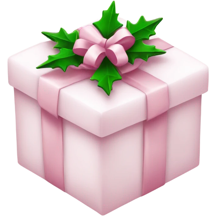 Light pink Christmas gifts under a white Christmas tree  emoji