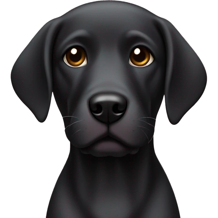 Perrito labrador negro con moño rosa en la cabeza  emoji